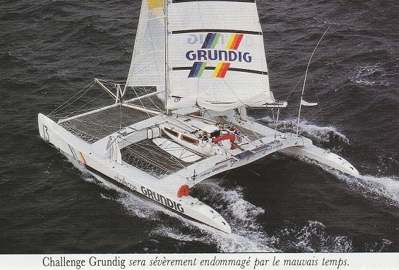 catamaran challenge grundig de Thierry Caroni départ route du rhum 1986