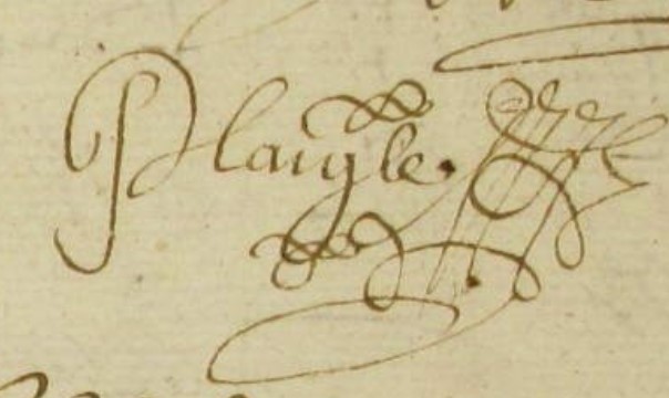 Signature de René LAIGLE sieur de la Herptière  vers 1650