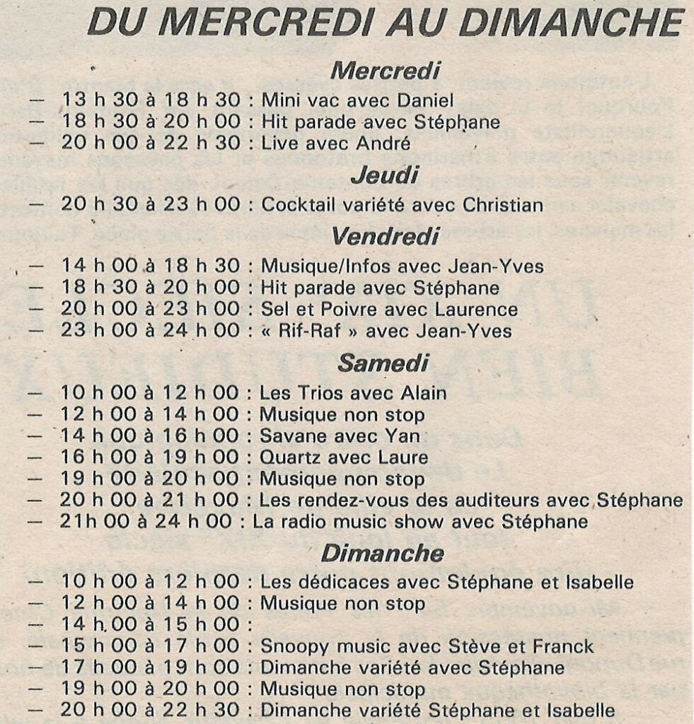 Prmier programme de la radio locale associative RMS MAYENNE