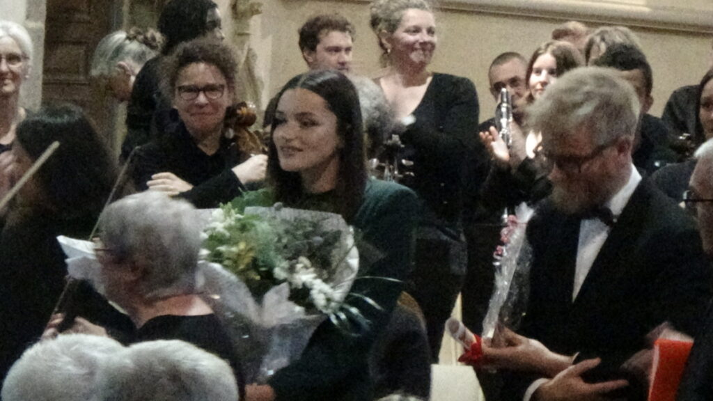 Lors du concert de Fougerolles du Plessis avec l'orchestre de Haute Mayenne